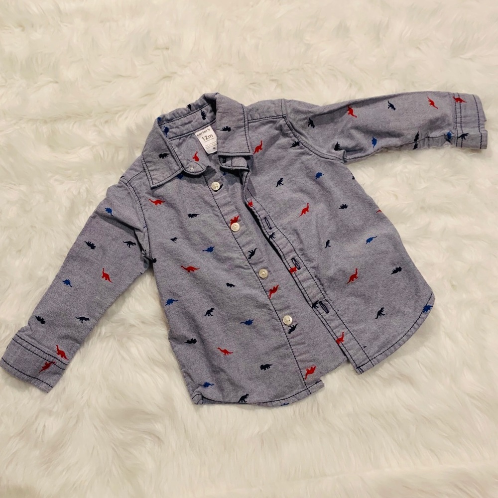 Toddler dinosaur button down